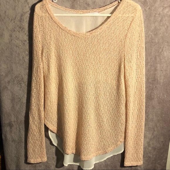 lush hi low sheer back sweater - Picture 3 of 5